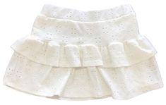 Tweenstyle by Stoopher Off White Eyelet Tiered Skirt Casual Mini Skirt With Elastic Fit, Mini Length Lined Skirt For Daywear, Mini Lined Skirt For Daywear, Daywear Mini Skirt With Lined Detail, Elastic Lined Skirt For Spring, Elastic Waistband Skirt For Spring, Spring Elastic Lined Skirt, Casual Elastic Skirt For Spring, Elastic Mini Skirt For Spring