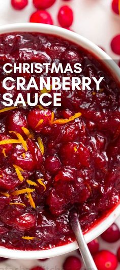 christmas cranberry sauce in a white bowl