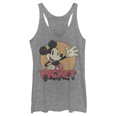 a mickey mouse tank top with the word mickey on it and an image of mickey mouse