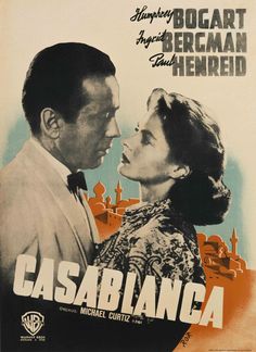 a movie poster for the film cassbianca with two people looking at each other