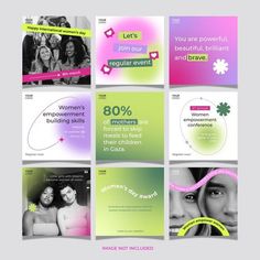 several different brochures with women's rights on them