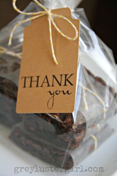 a thank you tag attached to some cookies