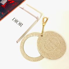 Luxurious Dior Beige Linen Purse Charm Or Keychain Charm Brand New In Box. Plastic Still On Mirror Dior Accessories, Keychain Charm, Box Color, Purse Charms, Key Card Holder, Card Holders, Dior, Women Accessories, Purse