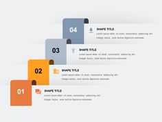 four steps with numbers on each side to indicate the number one, two and three