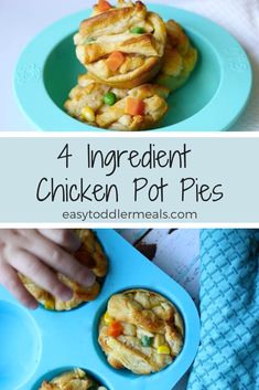 chicken pot pies are the perfect appetizer for kids to make and eat