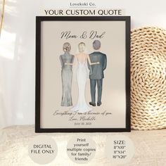 the personalized wedding gift is displayed on a shelf