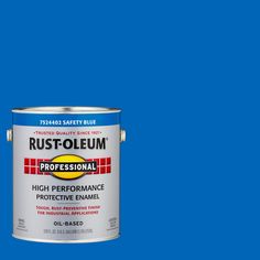 a blue paint can with the words rust - oleum professional on it