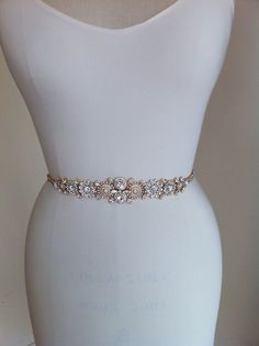 Bridal crystal belt sash Gold bridal belt by SabinaKWdesign Gold Adjustable Embroidered Belt, Adjustable Gold Embroidered Belt, Adjustable Embroidered Gold Belt, Gold Embellished Wedding Sash, Gold Embellished Sashes For Wedding, Gold Embroidered Party Belt, Gold Embroidered Belt For Party, Elegant Adjustable Gold Belt, Elegant Adjustable Embroidered Belt