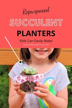 Looking for a fun, yet simple DIY crafty project you can do with your kids for Mother's Day? Check out these Repurposed Succulent Planters Kids Can Easily Make! (Think grandma, aunts, mommy, etc...) #DIY #repurposed #planters #kids #mothersday #blessedbeyondcrazy Diy Gifts For Mothers, Small Succulent Plants, Small Glass Jars, Succulent Planters, Money Savers, Diy Money, Succulent Gifts, Succulents In Containers, Small Succulents