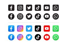 the social icons are all different colors