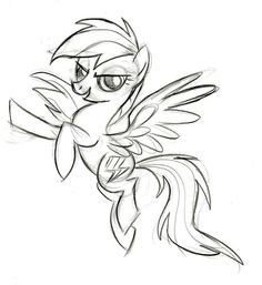 a drawing of a little pony with wings