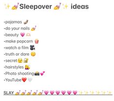 the words sleepover ideas are written in different languages