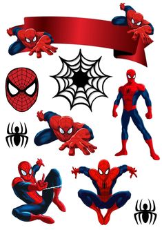 spiderman wall decals with red ribbon