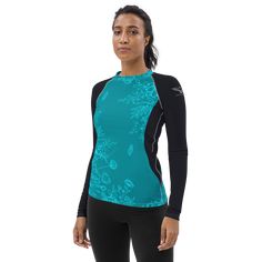 🌊🌞 Unleash Your Coastal Energy: Women’s Long-Sleeve Rash Guard 🌞🌊 Dive into Adventure, Fearlessly! Don’t let the waves wait—ride them in style with our smooth and versatile long-sleeve rash guard. Whether you’re catching waves, practicing beach yoga, or simply soaking up the sun, this rash guard has your back (and your arms, and your vibes). Here’s why it’s your ultimate beachside companion: 🌟 Sun-Kissed Armor: With a 50 UPF, it’s your shield against those fiery sun rays. Say hello to sun-k