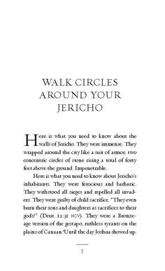 an open book with the words walk circles around your jericho in black and white