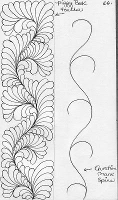 three different types of embroidery designs, one with wavy lines and the other with curved curves