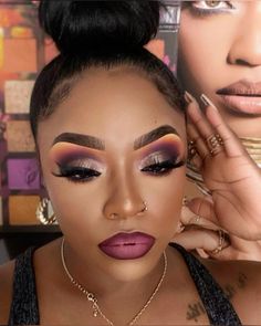 Bold Makeup Looks Black Women, Makeup Looks For Black Women, Makeup Aesthetic Ideas, Face Beat Makeup, Party Make-up, Bold Makeup Looks, Cute Eye Makeup, Makeup For Black Skin, Makeup Is Life