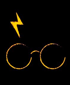 the harry potter logo is lit up in yellow and has a lightning bolt coming out of it