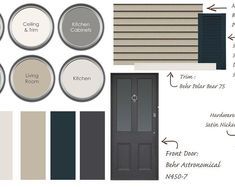 the exterior paint colors are shown in different shades and sizes, including grays, browns,