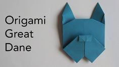 an origami dog with the words origami great dane written below it