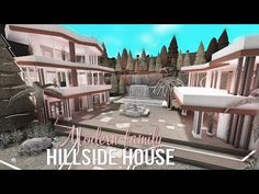 Hillside Modern Mansion Bloxburg, Bloxburg Beach House, Beachy House, Winter House Exterior, Modern Family House, Bloxburg House Ideas Exterior