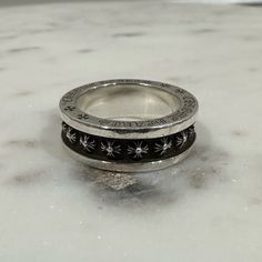 Chrome Hearts Silver Spacer Plus Cross Logo Scroll Ring Size Us 7-7.5 (See Measurments Pictured) Great Overall Condition Rare Chrome Silver Ring Scroll Ring, Cross Logo, Heart Accessories, Chrome Silver, Ring Color, Mens Accessories Jewelry, Chrome Hearts, Silver Ring, Ring Size