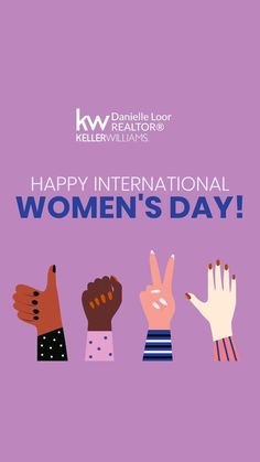 an international women's day poster with different hands