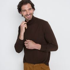 Every man needs to stock his wardrobe with high-quality essentials that can go anywhere and do anything. That’s where these soft and timeless Lands’ End turtlenecks enter the picture. A classic look like this is always in style and thanks to the excellent quality they’ll last from one season to the next while retaining their great fit and feel. We’ve added a touch of spandex to the cuffs and collar to help them keep their shape and the jersey knit will last and last. The breathable yet durable c Classic Brown Long Sleeve Turtleneck, Brown Classic Long Sleeve Turtleneck, Classic Brown Turtleneck Top, Roll Neck Top, Fabric Tape, Mock Turtleneck, Hem Style, Above And Beyond, Roll Neck