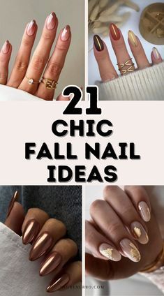 Copper Color Nails, Fancy Fall Nails, September Dip Nail Ideas, Fall Inspired Nails Autumn, Fashion Makeover, September Nails, Fall Manicure, Fall Nail Trends