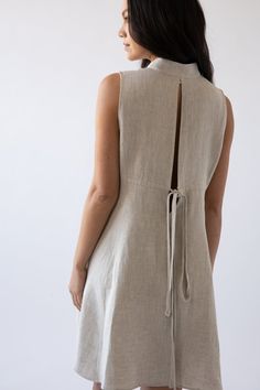 Unlined A-line Linen Dress For Daywear, Unlined Linen Dress For Daywear, Linen Workwear Dress With Tie Fastening, Unlined A-line Linen Dress, Spring Linen Dress With Tie Fastening, Linen Dresses Summer, Fancy Frocks, Skirt Pockets