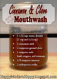 Diy Clove Oil, Clove Mouthwash, Modern Hippy, Natural Hygiene, Diy Mouthwash, Homemade Mouthwash, Diy Cinnamon, Mouth Wash, Natural Mouthwash