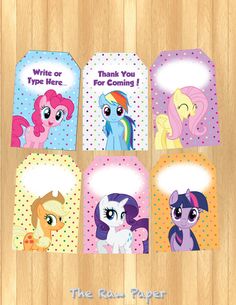 my little pony bookmarks with the words, write or type here for coming