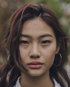 Hoyeon Portrait, Mongoloid People, Asian Face Reference, Interesting Faces Photography, Unique Models Faces, Eyebag Aesthetic, People To Draw Photos, Asian Faces, Jung Hoyeon