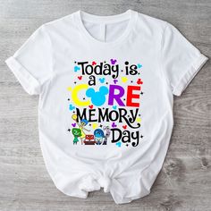 🌟 **Capture the Magic with Our 'Today is a Core Memory Day' T-Shirt 🌟 Step into the vibrant world of Disney's Inside Out with our charmingly designed t-shirt! Perfect for fans of all ages, this shirt is both comfy and stylish, making it a stellar addition to any wardrobe. Express your love for the iconic movie and cherish those special moments in life. 🎥💖 Ideal for everyday wear, celebrating meaningful days, or gifting to a loved one, this tee brings joy and nostalgia wrapped in one! Whether Themed Multicolor T-shirt With Letter Print, Multicolor Cotton T-shirt For Disney Trips, Fun Letter Print T-shirt For Disney Fan Events, Fun Letter Print T-shirt For Disney Trips, Fun T-shirt With Letter Print For Disney Fan Events, Cotton T-shirt With Letter Print For Disney Trips, Cotton T-shirt With Letter Print For Disney Fans, Disney Letter Print Cotton T-shirt, Graphic Tee For Disney Fan Events In Multicolor