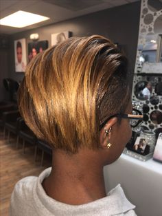 Hand Painted Balayage, Painted Balayage, Kym Whitley, Red Hair Extensions, Short Shaved Hairstyles, Shaved Hair Designs, Hair Extensions For Short Hair