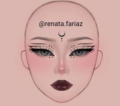 One Piece Anime Makeup Look, Boceto Makeup Egirl, Creative Eye Makeup Design, Makeup Looks Drawing, Makeup Ideas Drawing, E Girl Makeup, Makeup Charts, Vampire Bride, Anime Eye Makeup