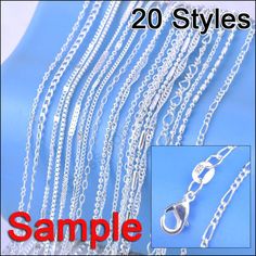 Genuine 925 Sterling Silver Link Necklace Set Chains+Lobster Clasps Wholesale Price Sample Order Silver Link Necklace, Sterling Silver Chain Necklace, Chain Necklaces, 925 Sterling Silver Chain, 925 Silver Jewelry, E Bay, Silver Chain Necklace, Buying Jewelry, Link Necklace