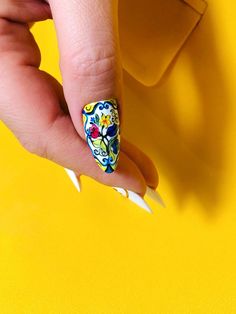 Dolce And Gabbana Nails, Dolce Gabbana Nails Design, Italy Inspired Nail Art, Tuscany Nails, Sicily Nails, Italy Inspired Nails