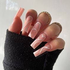 Nails Medium Length Pink, Pink Coffin Nails Design, Pink Coffin Nails, Nails Rhinestones, Stilleto Nails Designs, Brown Acrylic Nails, Pink Coffin, Cute Short Nails, Different Nail Shapes