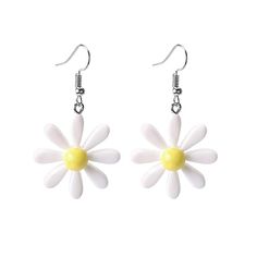 PRICES MAY VARY. Daisy Flower Earrings----Daisy Flower earrings are made of acrylic material, which is very light and easy to cute to wear. Weight:2.9g. Size：5.2x3cm.There are many colors to choose from. Daisy Earring----Flower Daisy Dangle Earring for Women. Light weight Small fresh earrings for everyday wear. Daisy flowers represent staunch and purity, Wearing daisy drop earrings every day will add charm to you. Daisy Earrings for Women----This lovely flower earring can be used as a sunflower Wild Lily, 70s Earrings, Plant Earrings, Daisy Pendant, Flower Daisy, Sunflower Earrings, Daisy Earrings, Acrylic Flowers, Resin Flowers