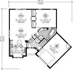 the floor plan for this house shows the living room and kitchen area, as well as the