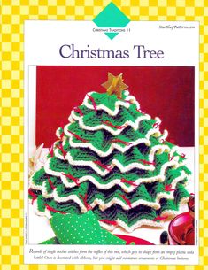 a crocheted christmas tree is featured in this book