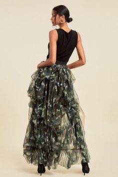 Women's Open Front Mesh Camouflage Maxi Skirt | eBay Maxi Dress Styles, Mesh Maxi Skirt, Skirt Draping, Style Maxi Dress, Dress Styles, Plus Size Tops, Front Open, One Shoulder Formal Dress, Camouflage