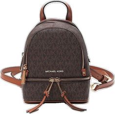 Michael Kors Brown Backpack With Zipper Closure, Mini Backpack, Bags Backpacks, Women's Bags, Michael Kors Bag, Fashion Backpack, Bags Women, Michael Kors, Bag Lady