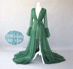 ☆☆☆About Shipping!☆☆☆We all offer fast delivery for the robe to most area, from your purchase to delivery total about 3 week, if you don't need fast and can wait about 5 week we can return you part of shipping fee,let me know !!!!If you need more fast please contact us !!!!!!Know more about the dress!!This is a whole dress as the first picture show, the later photo is for the color option!The first picture show is color 189!This is our new design for the photo shoot dress!When purchase please ne Long Sleeve Tulle Gown With Sheer Sleeves, Tulle Gown With Sheer Long Sleeves, Spring Maternity Gown With Long Sleeves, Elegant Green Maternity Wedding Dress, Maternity Tulle Gown With Long Sleeves, Maternity Long Sleeve Tulle Gown, Long Sleeve Tulle Maternity Wedding Dress, Formal Evening Dresses Long, Photo Shoot Dress