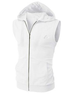 PRICES MAY VARY. Soft, breathable ,lightweight and moisture-wicking fabric keep you cool and dry moving comfortably during your workout or casual Mens sleeveless muscle tank tops with V-tapered style & fit design ,zip-up vest front with kangaroo pocket , the flexible, loose ,stringer allows your arms to move more easily Sleeveless hoodie gym vest great for all seasons, summer ,winter,fall spring and for bodybuilders, gym fanatics, and men with muscular athletic physiques. Perfect for gym, physic Gym Vests, Gym Attire, Early Morning Workouts, Gym Hoodie, Sports Vest, Muscle Tank Tops, Sleeveless Hoodie, Active Hoodie, Gym Shirts