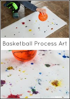 a basketball ball process art project for kids