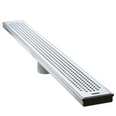 a white drain grate sitting on top of a metal stand with holes in it