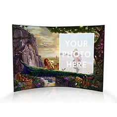 a curved photo frame with an image of the lion and cubby on it that says, your photo here