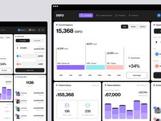 two screens showing different dashboards and statistics on the same screen, one is displaying data